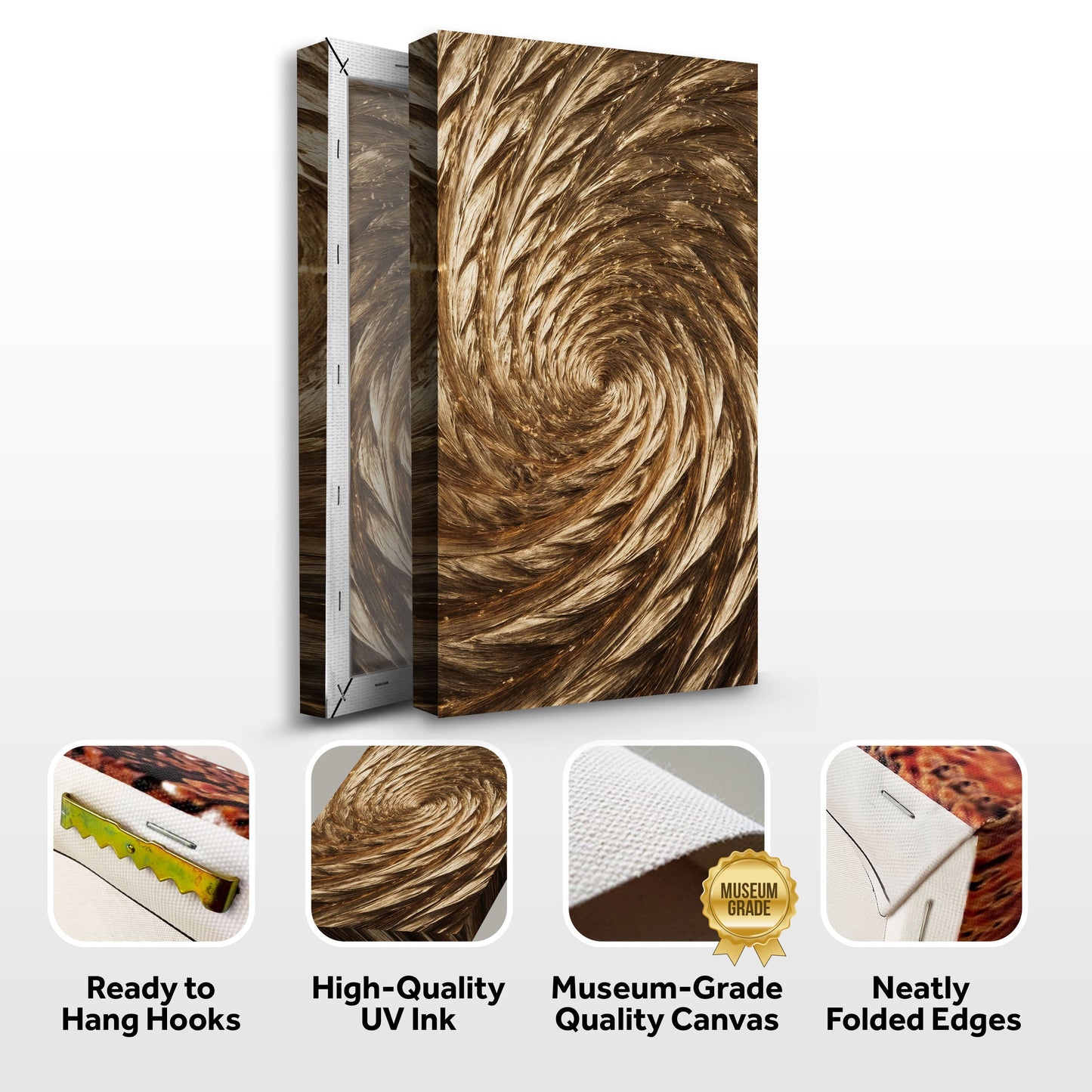 Gold Spiral Abstract Wall Art
