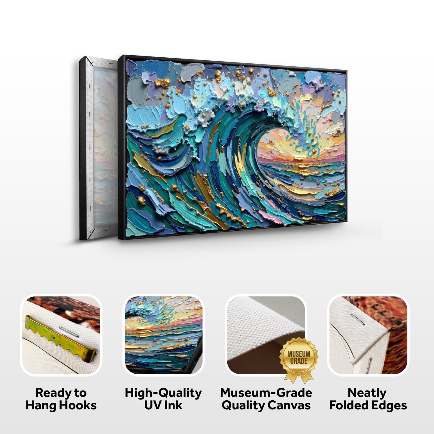 Golden Tide Impasto Wall Art