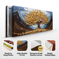 Golden Resilience Impasto Wall Art