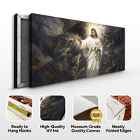 Jesus Protects The Lamb From Wolves Faith Wall Art XIV