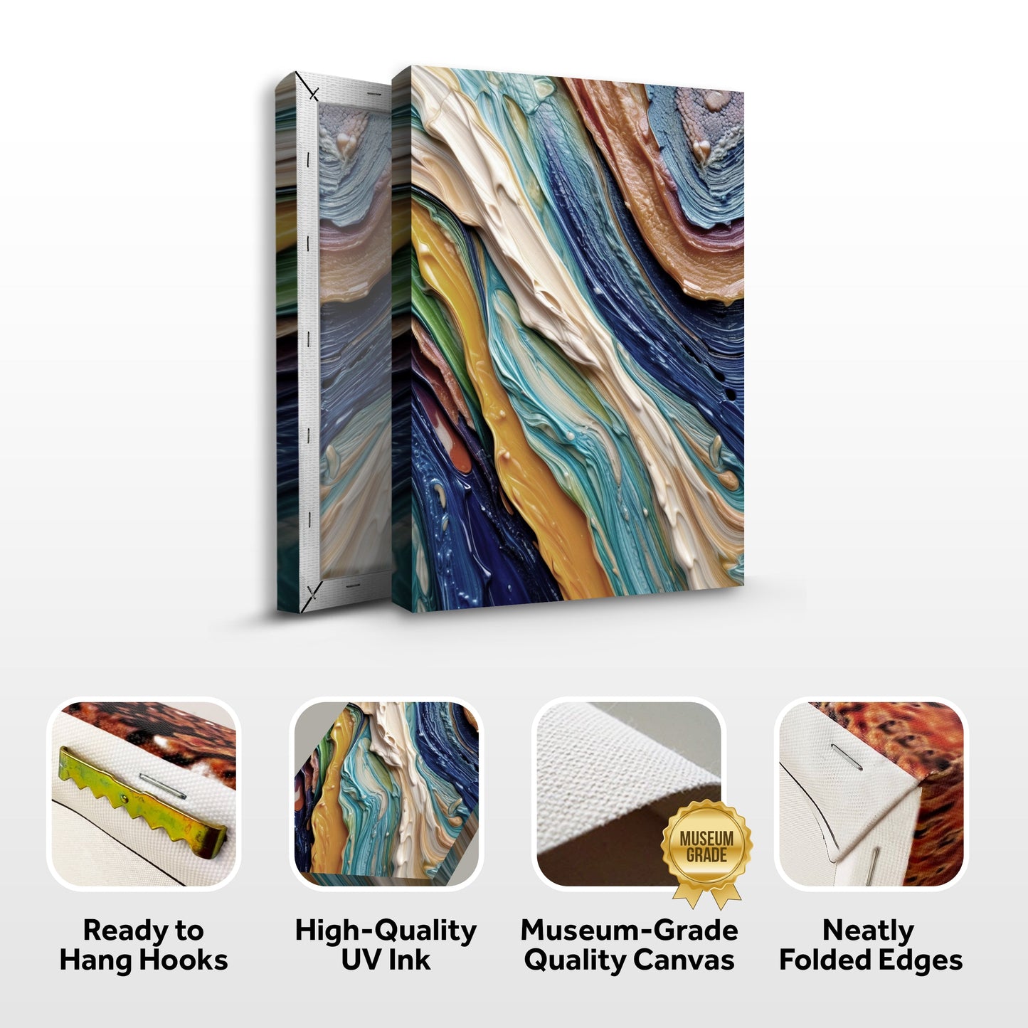 Ocean Waves Impasto Wall Art