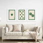 Set of 3 Piece Vintage Green Beige Cards
