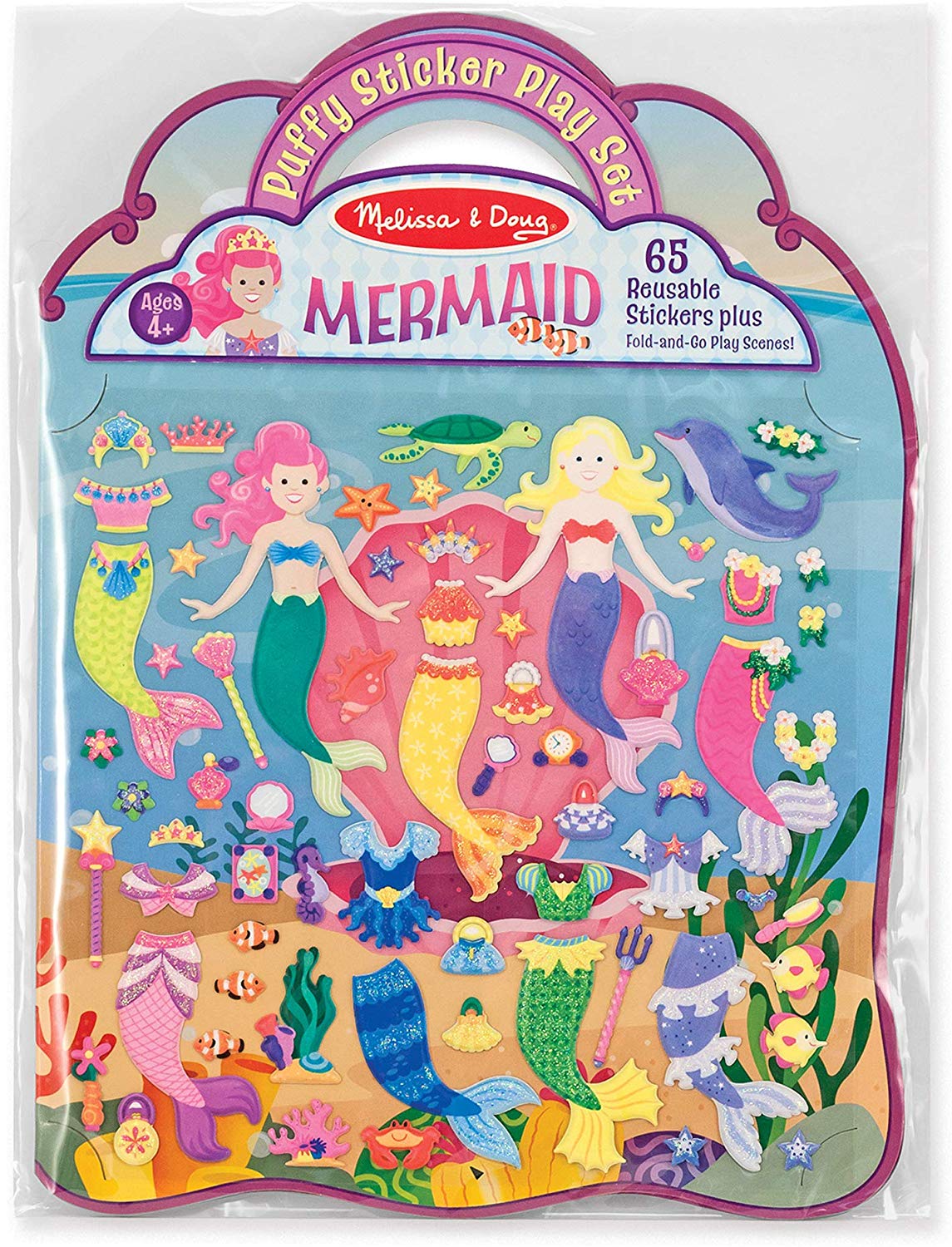 Melissa & Doug Puffy Sticker Play Set, Mermaid (Reusable Activity Book, 65 Stickers, Great for Travel, Great Gift for Girls and Boys – Best for 4, 5, 6, 7 and 8 Year Olds)