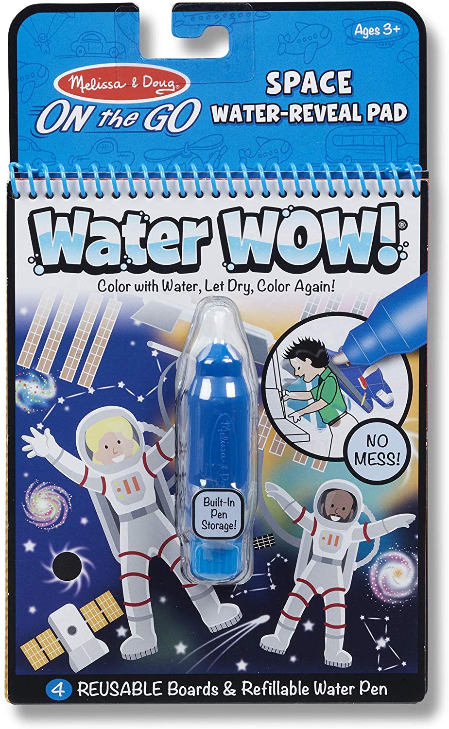 Melissa & Doug On The Go Space Water Wow! Reusable Mess-Free Water-Reveal Activity Pad