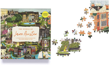 World of Jane Austen 1000 Piece Puzzle: A Jigsaw Puzzle with 60 Characters and Great Houses to Find