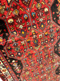 Vintage Persian Hosseinabad Runner Rug - 4’2” x 10’5” - Handwoven Wool, Circa 1950s