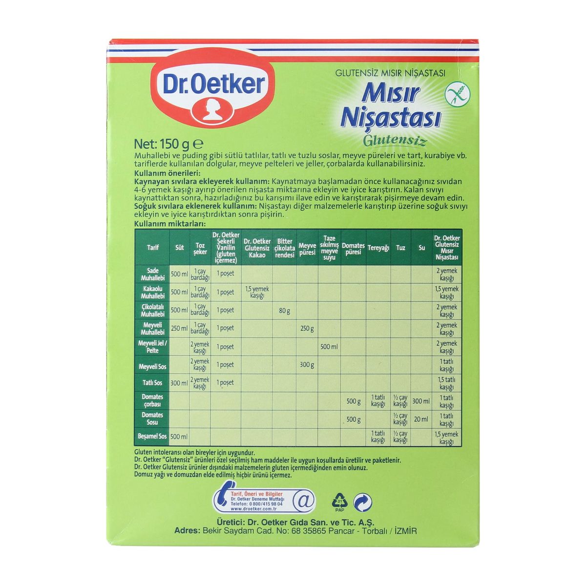 Dr.Oetker Gluten Free Corn Starch 150