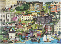 World of Jane Austen 1000 Piece Puzzle: A Jigsaw Puzzle with 60 Characters and Great Houses to Find