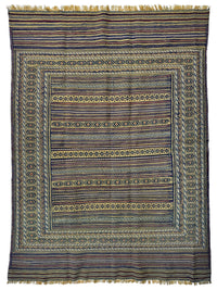 Hand-Woven Afghani Maliki Wool Kilim Rug - 4'5" x 6'