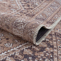 Barny Brown Flat Pile Washable Rug