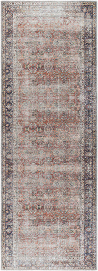 Rust Anahawan Distressed Washable Area Rug - Clearance