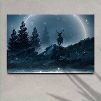 Midnight Deer Canvas Wall Art