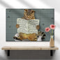 Cat Toilet Reading Newspaper Canvas Wall Art
