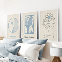 Set of 3 Bauhaus & Matisse Prints. Dancing Flower, Abstract