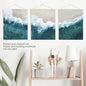 Turquoise Wave on the Sandy Beach Prints. Aerial Photography