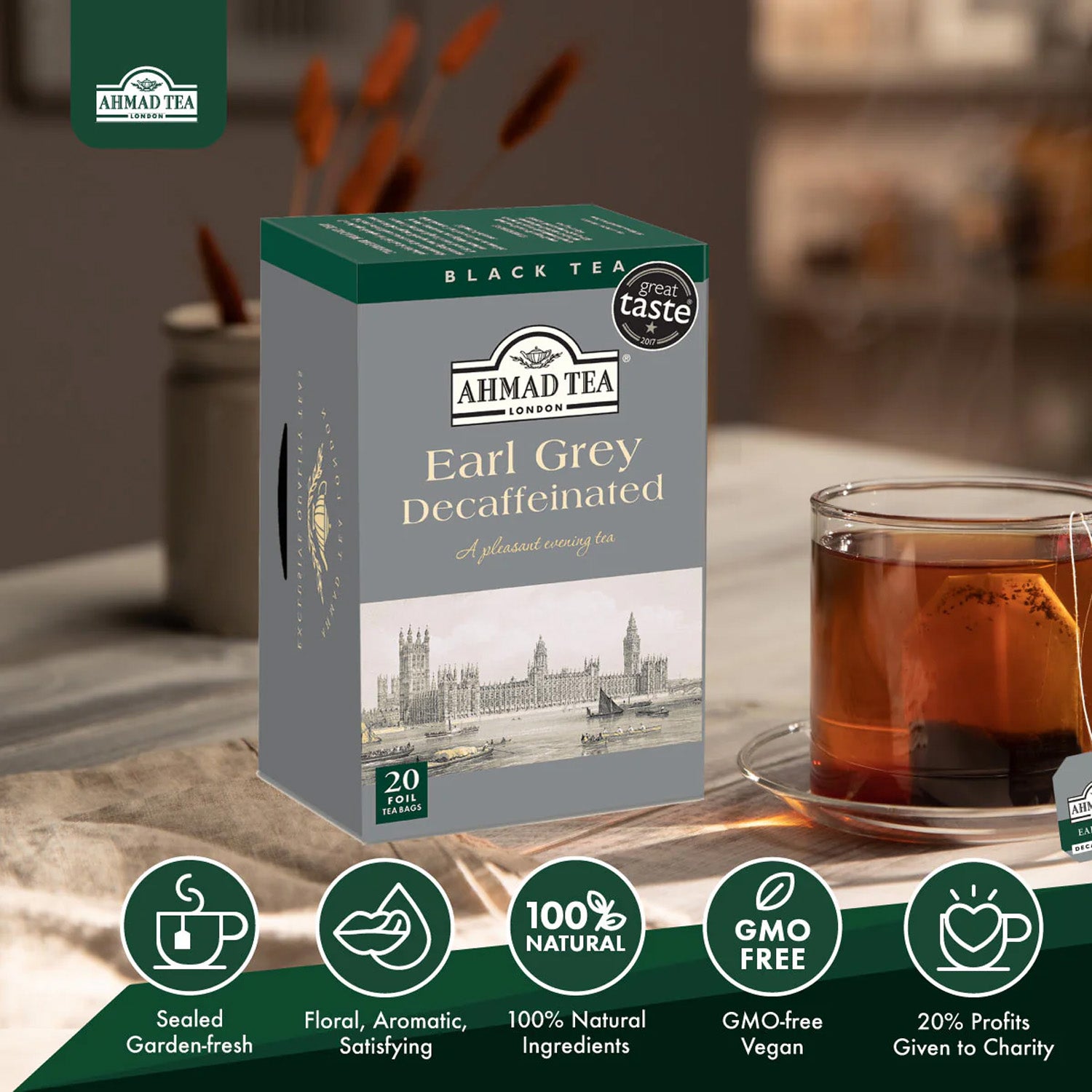 Ahmad EarlGey Kafeinsiz Çay 20Tb