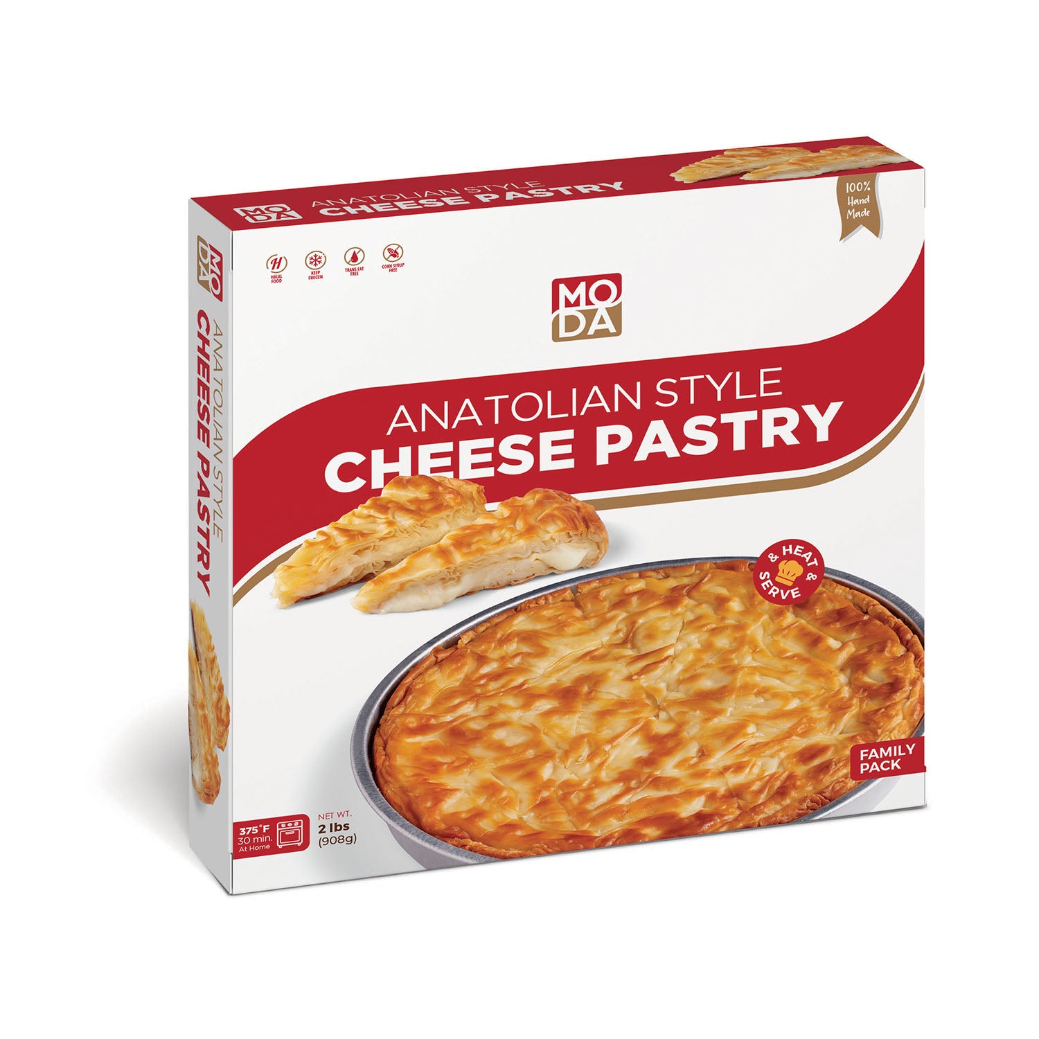 Moda Borek, Anatolian Cheese Pastry, Round Tray, Family Pack, 2lbs (907g)