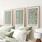 Large William Morris Floral Pattern Art Set Decor