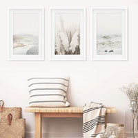 Beige Boho Beach Wall Art. Set of 3 Prints