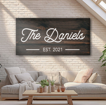 Wooden Family Name Sign