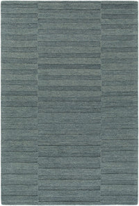 Idaho Broken-Stiped Petrol Blue Wool Rug | Our PNW Home X Livabliss