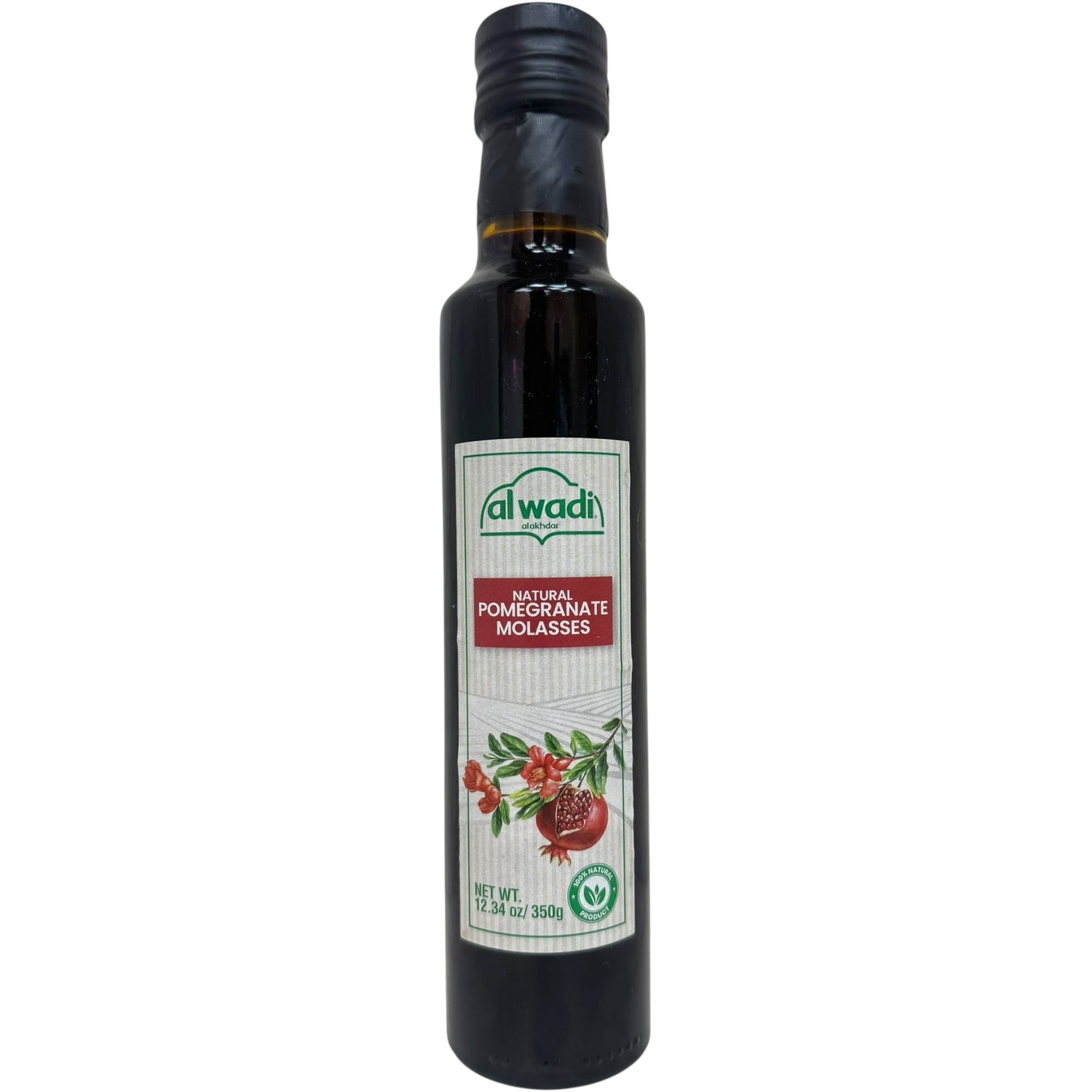 Alwadi Natural Pomegranate Molasses, No Added Sugar - Pure & Healthy 500ml Bottle