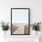 Beige Beach Pathway Wall Decor. Modern Boho Print