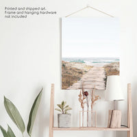 Beige Beach Pathway Wall Decor. Modern Boho Print