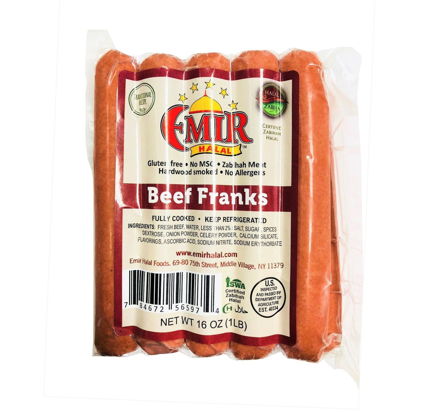 Emir Halal Beef Franks 1Lb