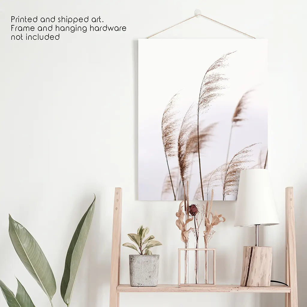 Bej Kurutulmuş Ot Baskısı. Yaz Tarlası