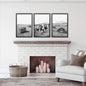 Black White Rustic Photo. Wall Art Set. Cows, Barn, Haystack