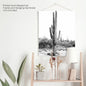 Black White Saguaro Cactus Poster. Arizona Desert Nature