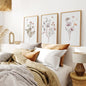 Set of 3 Beige and Purple Wildflower Posters