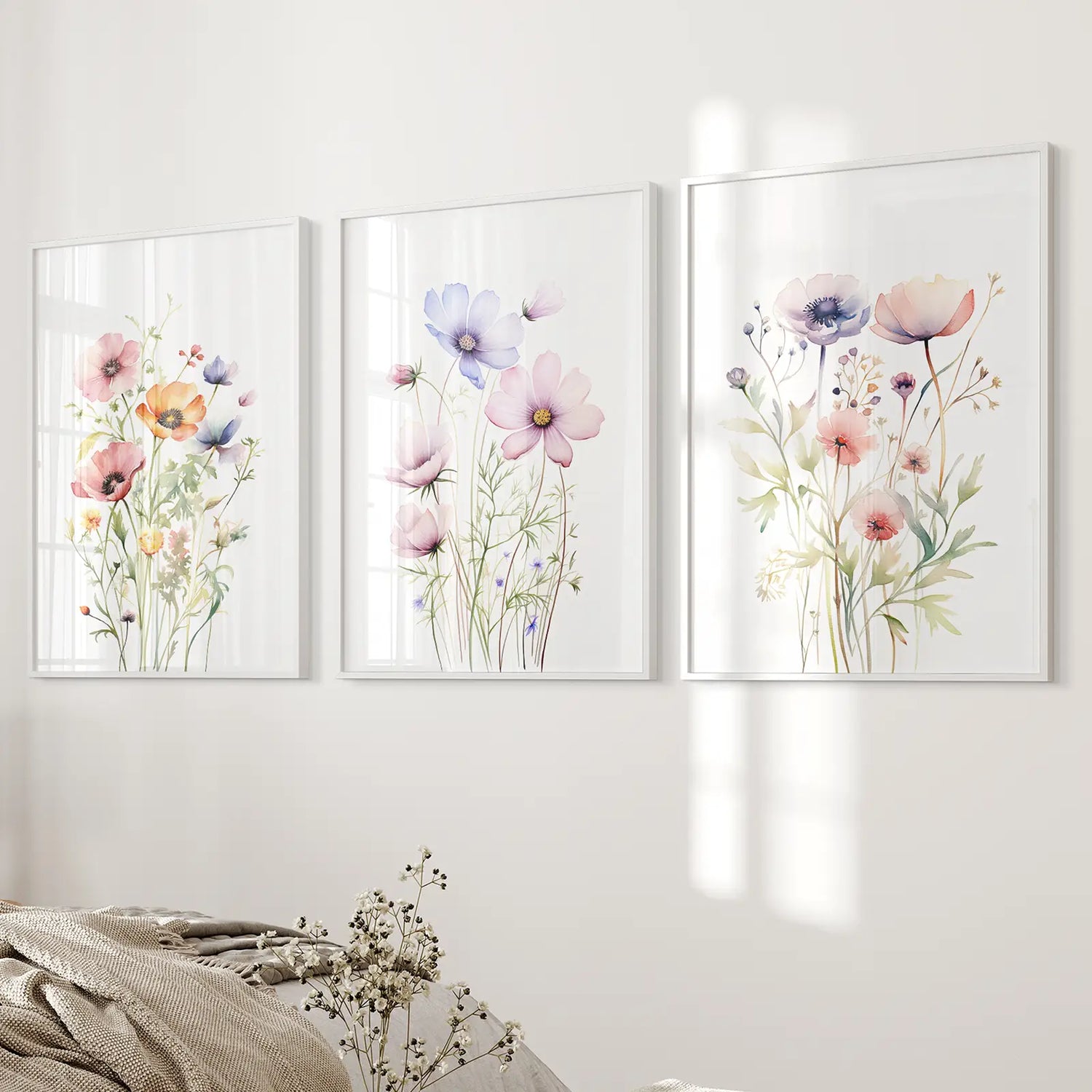 Minimalist Suluboya Botanik Baskılar Sanat Dekoru