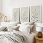 3 Piece Contemporary Art Set of Posters. One Line Drawing