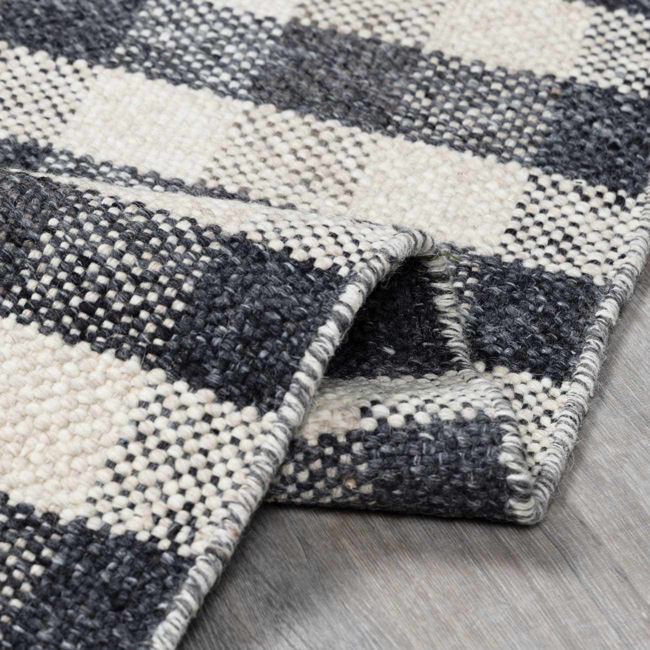 Chilliwack Gray Plaid Wool Rug