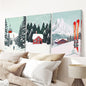 Ski Lifts, Cozy Cabin, and Snowy Peaks Wall Art