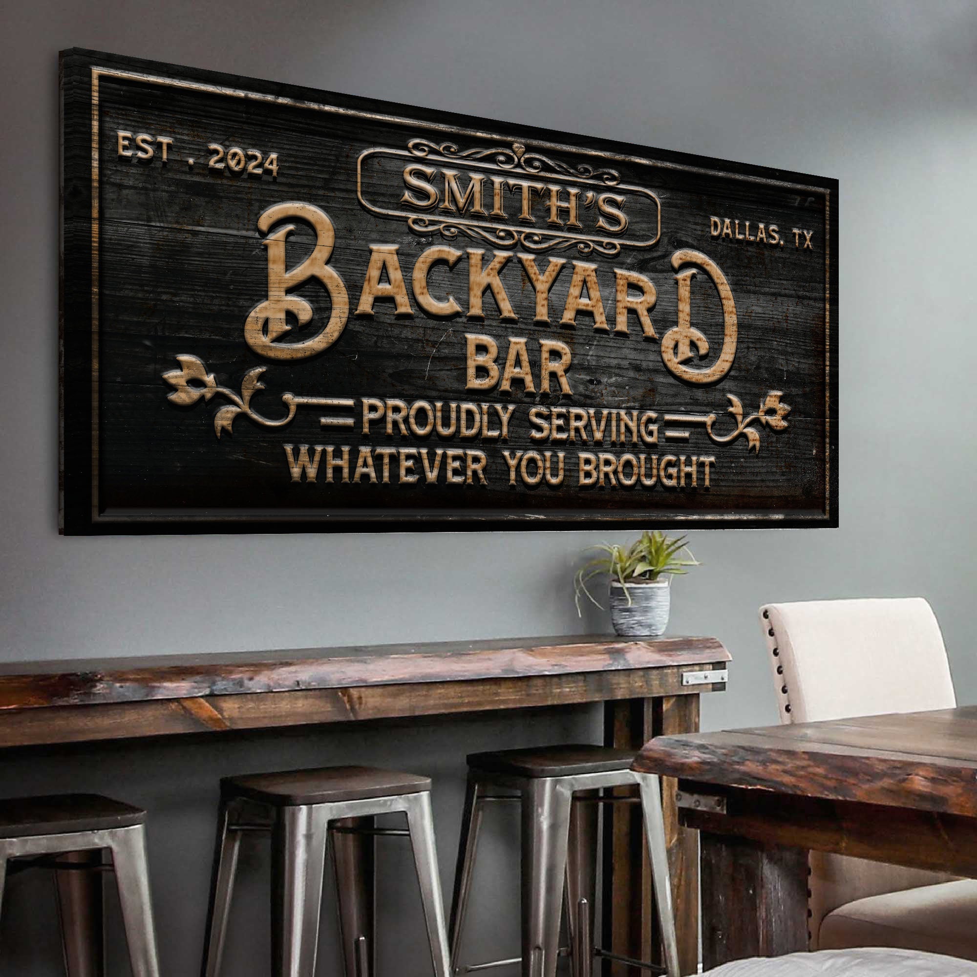 Custom Backyard Bar Sign II