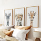 Neutral Safari Wall Art Poster Set Nursery Decor