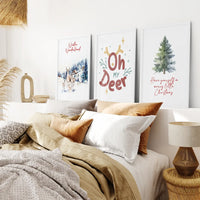 Winter Wonderland Christmas Wall Art Prints Set