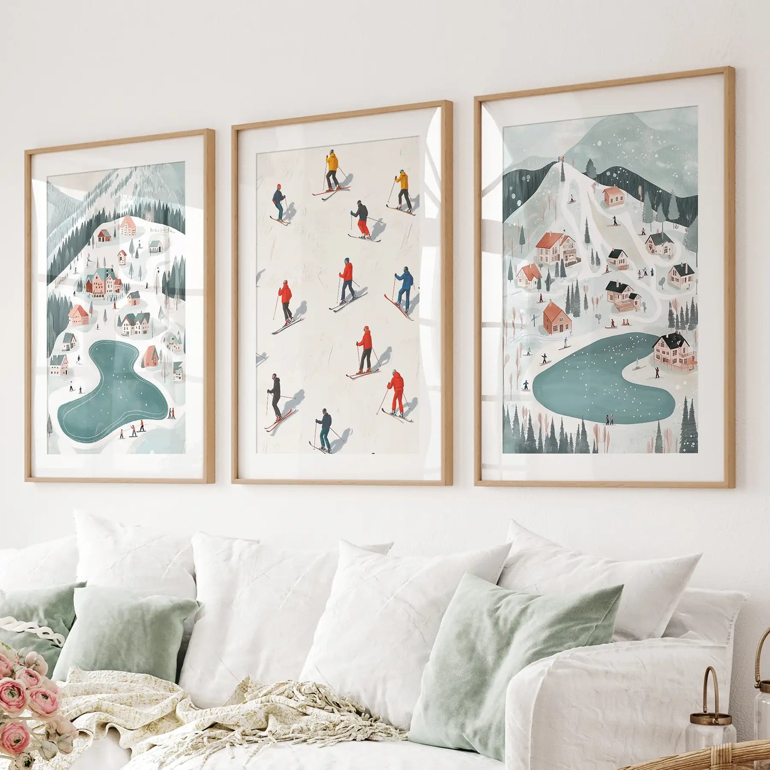 Şenlikli Tatil Evi Dekorasyonu Noel Köyü Seti