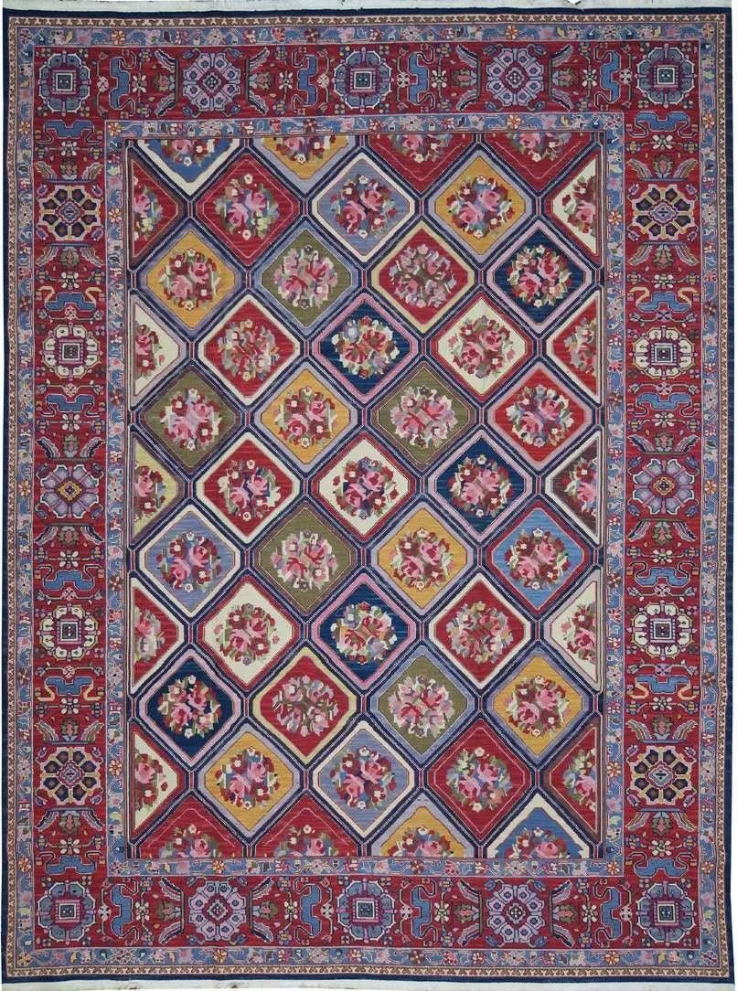 Handwoven Nourison Soumak SK43 Multicolor Area Rug – 8'5" x 11'7" – Professionally Cleaned