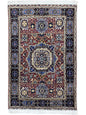 Hand-Knotted Afghani Blue & Brown Mamluk Wool Rug – 40” x 62”