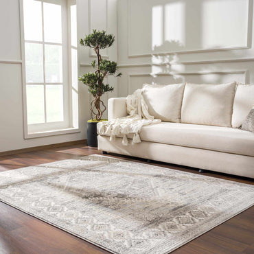 Brend Taupe Medallion Area Rug - Clearance