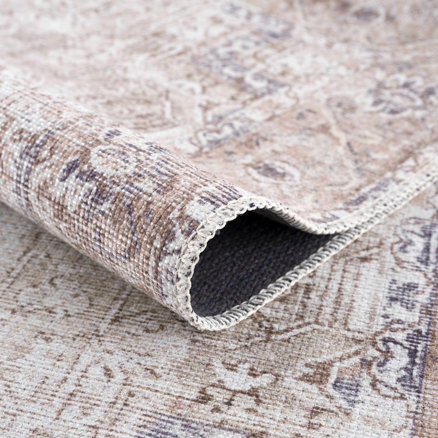 Beige Rosman Washable Area Rug - Promo