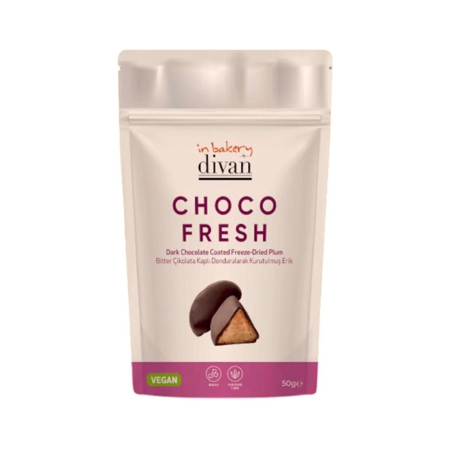 Divan Choco Coated Plum 50G
