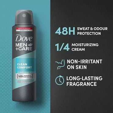 Dove Men Body Spray Clean Comfort 150