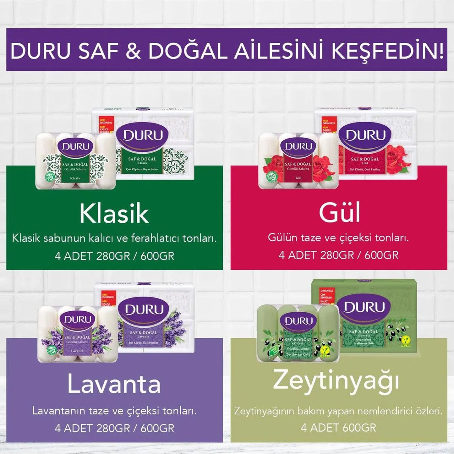 Duru Saf Doğal Zeytinyağı Sabunu 280G