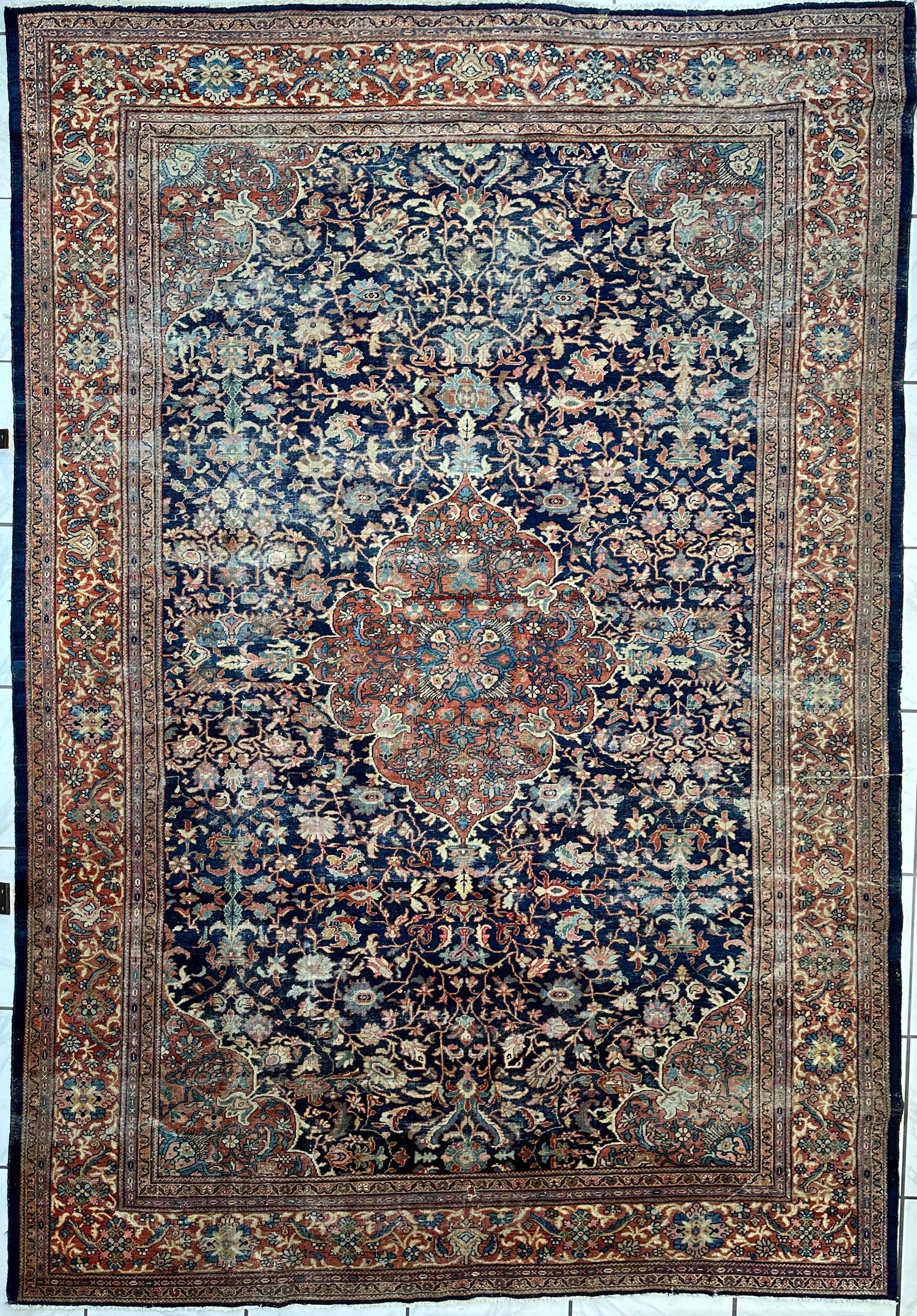 Antique Persian Mahal Rug 8’3”x12’ - Circa 1900 Treasure