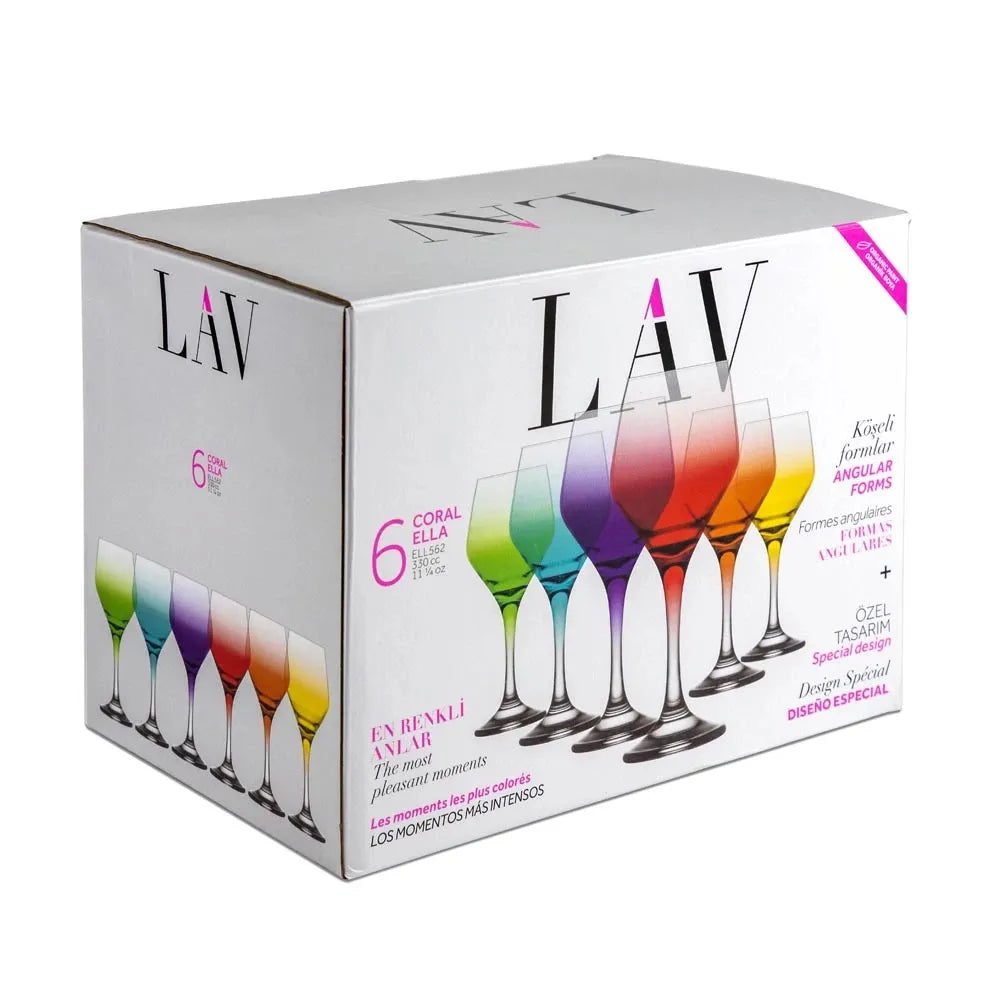 Lav Color Vine Glass 6Pcs